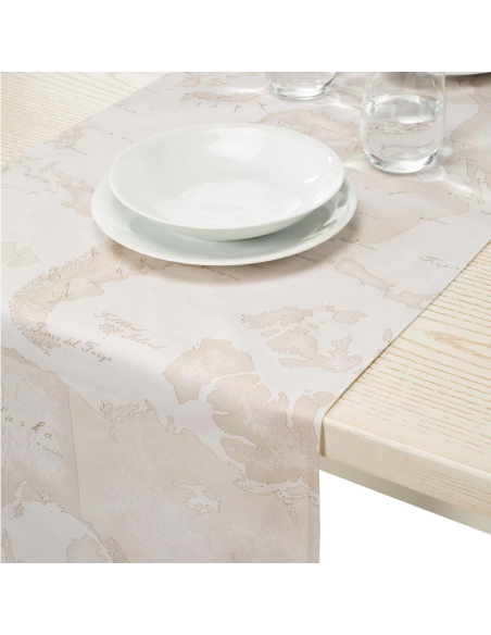 1ᴬ CLASSE RUNNER 50 X 150 CM IN 100% COTONE - GEO WHITE