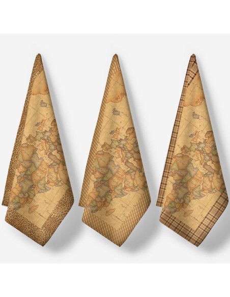 1ᴬ CLASSE SET 3 STROFINACCI 50 X 70 CM ASSORTITI 100% COTONE - GEO CLASSIC