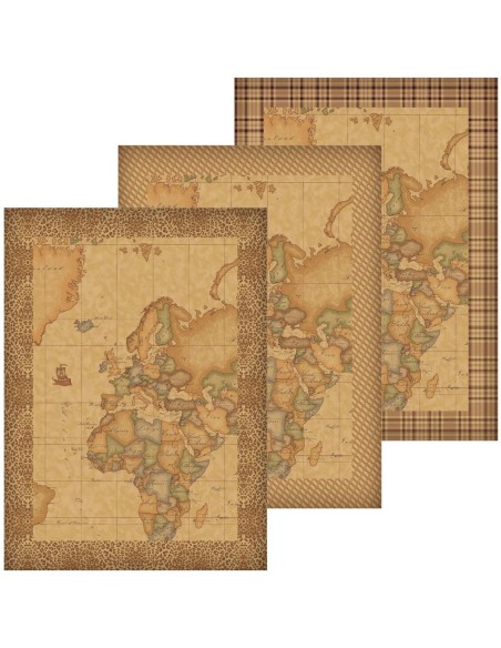1ᴬ CLASSE SET 3 STROFINACCI 50 X 70 CM ASSORTITI 100% COTONE - GEO CLASSIC