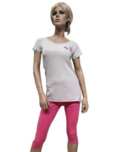 KICCHE YOUNG PIGIAMA DONNA GIROGOLA MEZZA MANICA E...