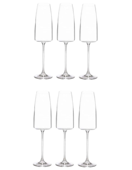 FADE SET 6 CALICI FLUTE 340 ML IN VETRO TRASPARENTE - LORD