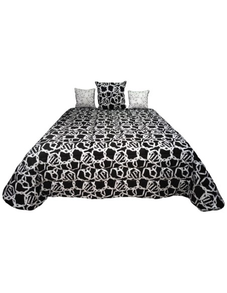 PHILIPP PLEIN TRAPUNTA MATRIMONIALE 270X260 CM IN RASO E CUSCINI ARREDO - CHAINS