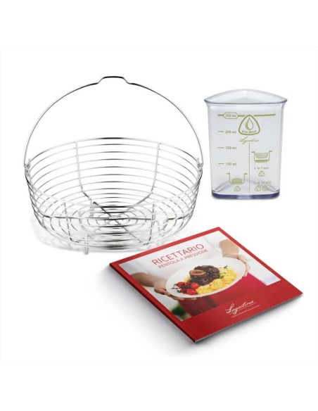 LAGOSTINA CASSERUOLA A PRESSIONE 3.5 L CON CESTELLO - NOVIA LAGOEASY'UP