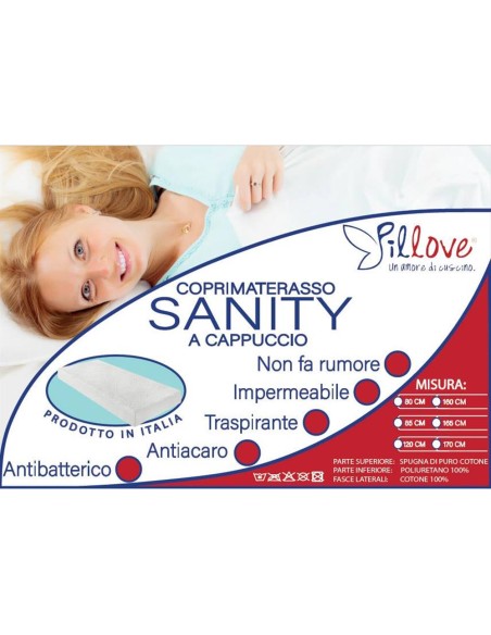 PILLOVE COPRIMATERASSO SANITARIO A CAPPUCCIO - SANITY