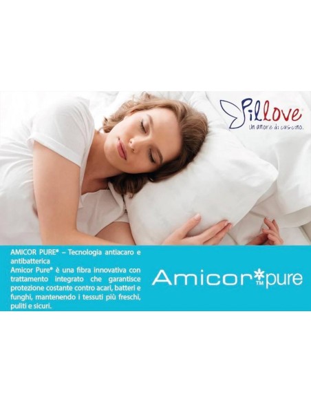 PILLOVE COPRIMATERASSO MATRIMONIALE ANTIACARO CON ZIP - AMICOR