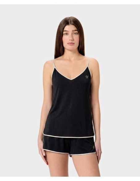 BLUMARINE TOP DONNA A SPALLA STRETTA E PANTALONCINO IN MICROMODAL - BASICA