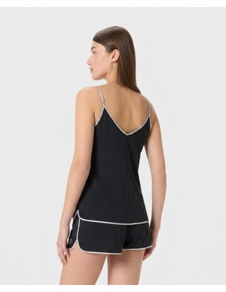 BLUMARINE TOP DONNA A SPALLA STRETTA E PANTALONCINO IN MICROMODAL - BASICA