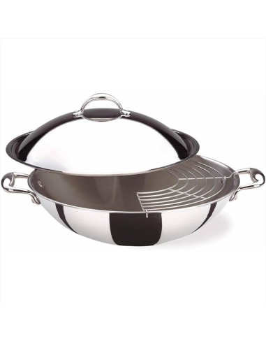 LAGOSTINA WOK CON COPERCHIO E GRIGLIA -...