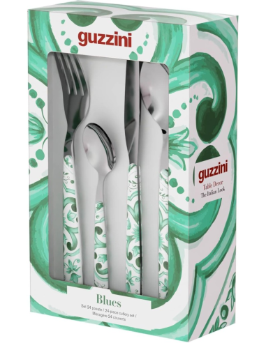 GUZZINI SERVIZIO POSATE 24 PEZZI IN ACCIAO INOX...
