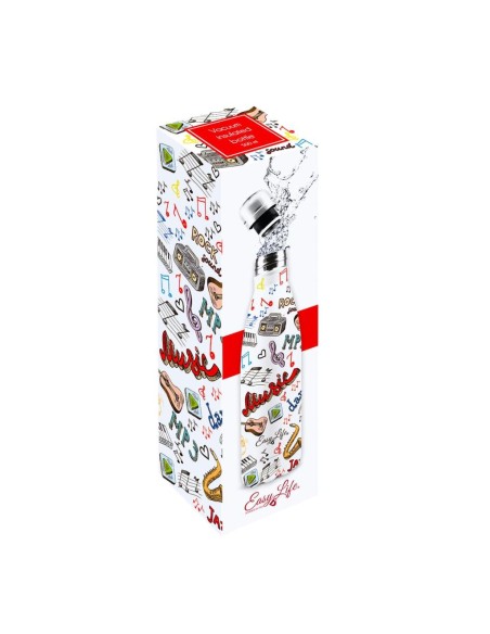 EASY LIFE BOTTIGLIA TERMICA 500 ML IN ACCIAIO INOX - MUSIC ON AIR