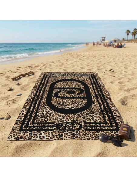 LIU JO TELO MARE 90 X 180 CM IN SPUGNA 100% COTONE - WILD MONOGRAM