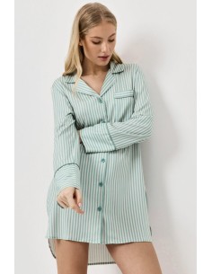 ARUELLE CAMICIA DA NOTTE DONNA ABBOTTONATA A MANICA LUNGA... 2
