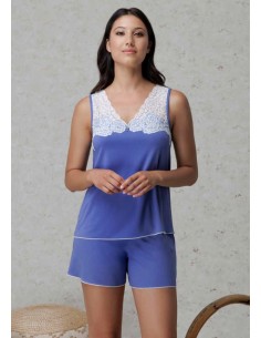 AMADINE PIGIAMA DONNA SPALLA LARGA E PANTALONCINO IN VISCOSA