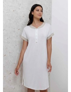 AMADINE CAMICIA DA NOTTE DONNA MANICA CORTA SERAFINO IN...