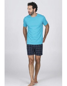 JULIPET PIGIAMA UOMO GIROCOLLO MANICA CORTA E SHORTS IN...