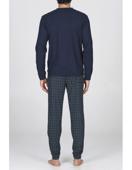 JULIPET PIGIAMA UOMO SERAFINO MANICA LUNGA E PANTALONE IN COTONE JERSEY - MODENA