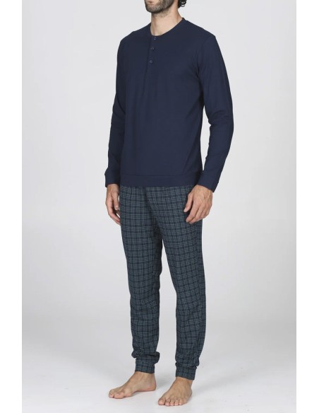 JULIPET PIGIAMA UOMO SERAFINO MANICA LUNGA E PANTALONE IN COTONE JERSEY - MODENA