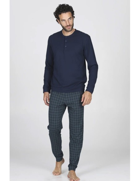 JULIPET PIGIAMA UOMO SERAFINO MANICA LUNGA E PANTALONE IN COTONE JERSEY - MODENA