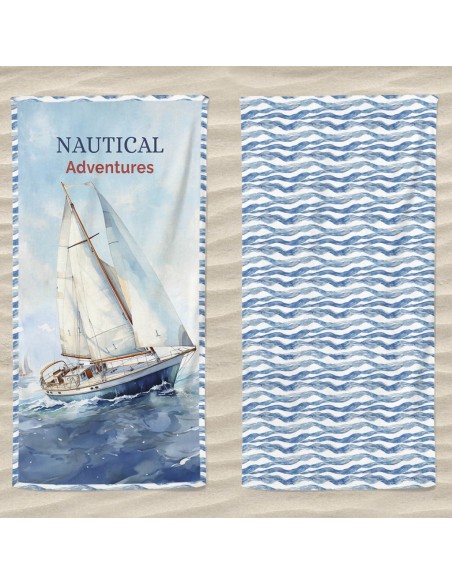 DAUNEX TELO MARE 100 X 170 CM COMPACT DRY DOUBLEFACE E POCHETTE - ADVENTURES