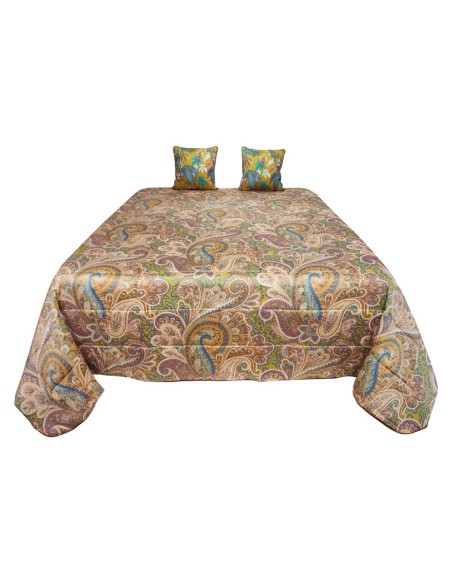 ETRO QUILT MATRIMONIALE IN RASO DOUBLEFACE CON 2 CUSCINI ARREDO - GIANO