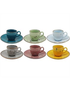 WEISSESTAL SET 6 TAZZE CAFFÈ CON PIATTINO IN PORCELLANA -...