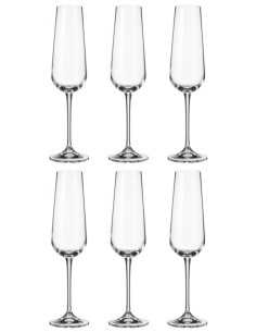 BOHEMIA SET 6 CALICI FLUTE IN CRISTALLO 220 ML - ARDEA