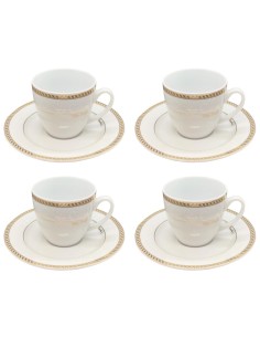 PIERRE CARDIN SET 4 TAZZE TÈ CON PIATTINO IN PORCELLANA -...