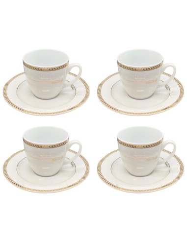PIERRE CARDIN SET 4 TAZZE TÈ CON PIATTINO IN...