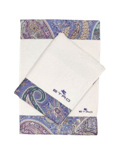 ETRO SET 2 ASCIUGAMANI VISO E OSPITE IN SPUGNA 100%...