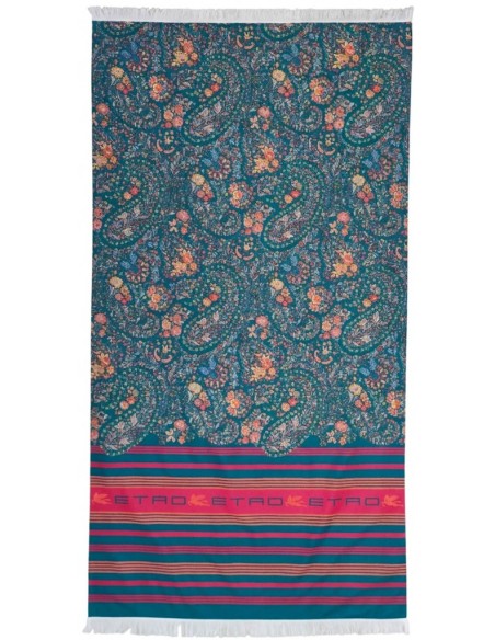 ETRO TELO MARE 100 X 180 CM DOUBLEFACE IN MICROSPUGNA E RASO - ISCHIA