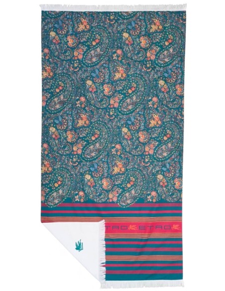 ETRO TELO MARE 100 X 180 CM DOUBLEFACE IN MICROSPUGNA E RASO - ISCHIA