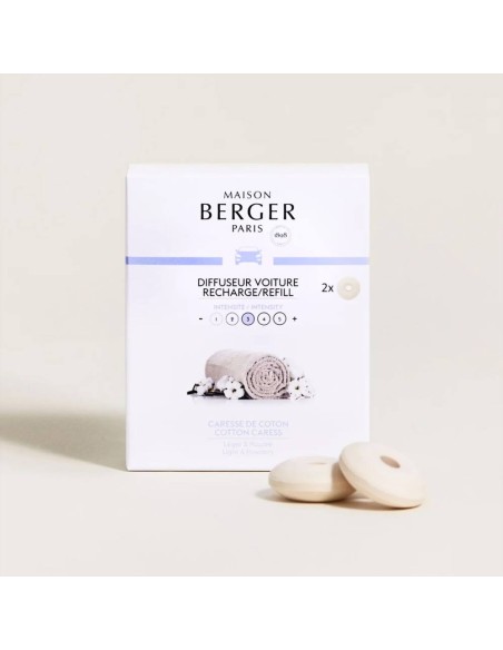 MAISON BERGER COFANETTO 2 RICARICHE IN CERAMICA PER AUTO - CARESSE DE COTON