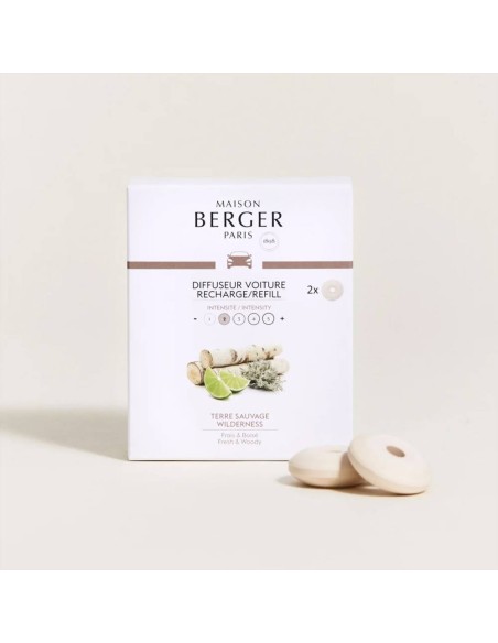 MAISON BERGER COFANETTO 2 RICARICHE IN CERAMICA PER AUTO - TERRE SAUVAGE
