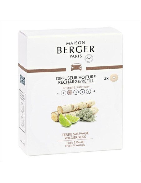 MAISON BERGER COFANETTO 2 RICARICHE IN CERAMICA PER AUTO - TERRE SAUVAGE