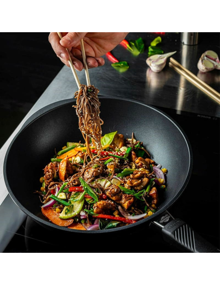 GASTROLUX PADELLA WOK ANTIADERENTE CON MANICO RIMOVIBILE  - BIOTAN