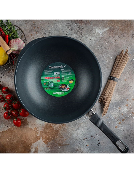 GASTROLUX PADELLA WOK ANTIADERENTE CON MANICO RIMOVIBILE  - BIOTAN