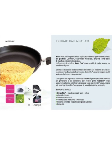 GASTROLUX PADELLA WOK ANTIADERENTE CON MANICO...