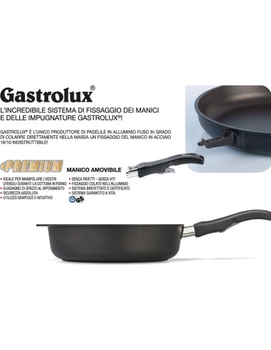 GASTROLUX PADELLA WOK ANTIADERENTE CON MANICO...
