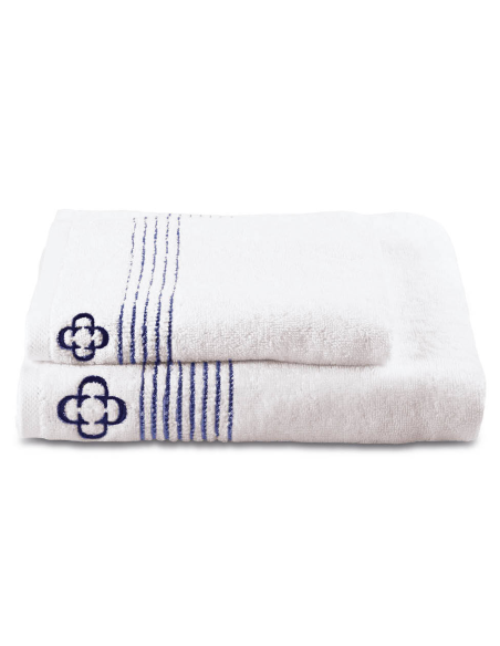 DONDI SET 2 ASCIUGAMANI VISO E OSPITE IN SPUGNA 100% COTONE - AQUA