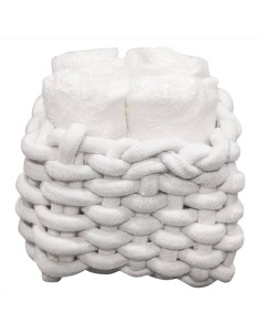 DAUNEX CESTINO INTRECCIATO CON 4 LAVETTE 30 X 30 CM