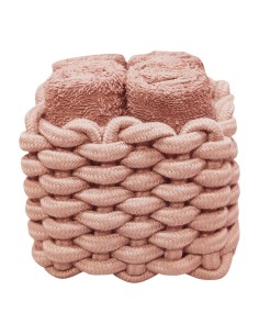 DAUNEX CESTINO INTRECCIATO CON 4 LAVETTE 30 X 30 CM 2