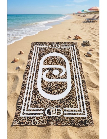 LIU JO TELO MARE 90 X 180 CM IN SPUGNA 100% COTONE - WILD MONOGRAM