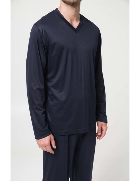 JULIPET PIGIAMA UOMO SCOLLO A V MANICA LUNGA E PANTALONE LUNGO - LUGANO