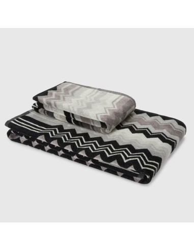 Missoni Set 2 Asciugamani Viso e Ospite in Spugna 100% Cotone - Giacomo - Grigio