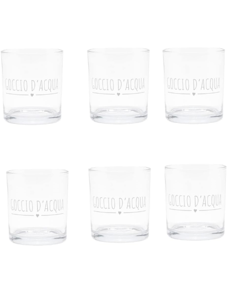 NUVOLE DI STOFFA SET 6 BICCHIERI ACQUA 30 CL - GOCCIO ACQUA