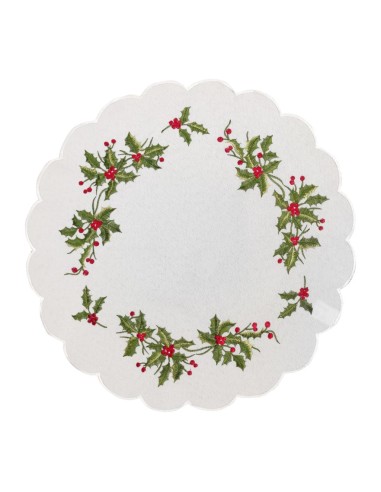 BELLAVIA CENTRINO TONDO CON RICAMO NATALIZIO