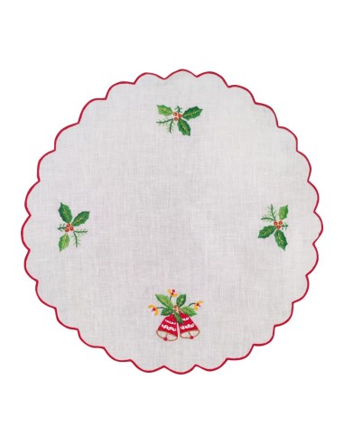 BELLAVIA CENTRINO IN PURO LINO CON RICAMO...