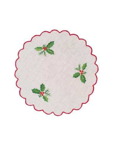 BELLAVIA CENTRINO IN PURO LINO CON RICAMO...