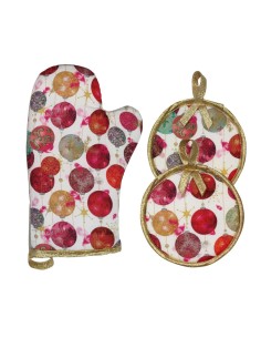 ALESSANDRO BARONCELLI SET 2 PRESINE + 1 GUANTO DA CUCINA...