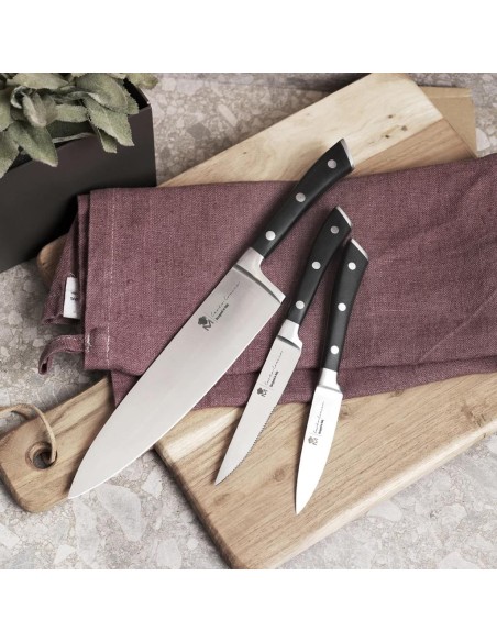 MASTERPRO CRACCO SET 3 COLTELLI IN ACCIAIO INOX